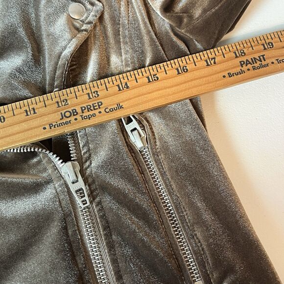 New Blank NYC Womens Size XS Stardust Velvet Moto Jacket Zip Up Cropped - Picture 10 of 11